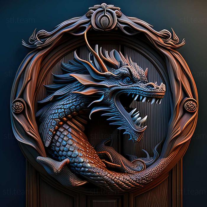 Animals door with dragon